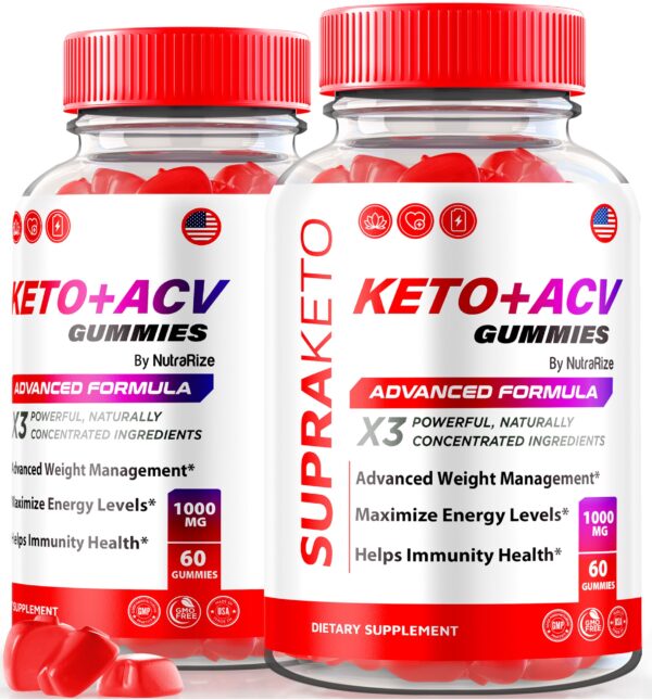Paquete gomitas Supra Keto ACV pérdida peso natural suplemento premium