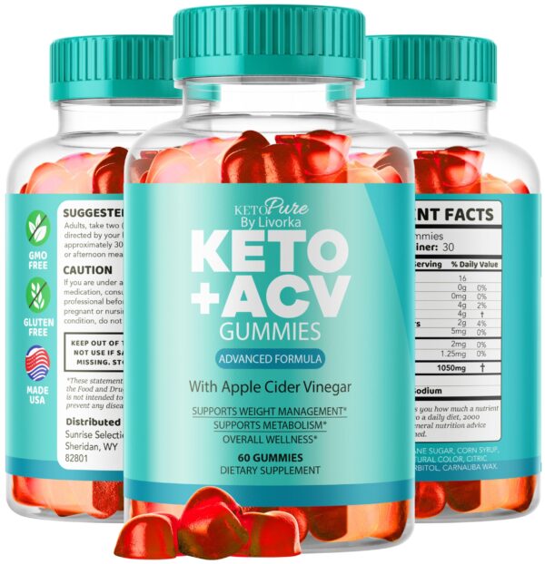 Gomitas Keto Pure ACV 60 unidades cada botella