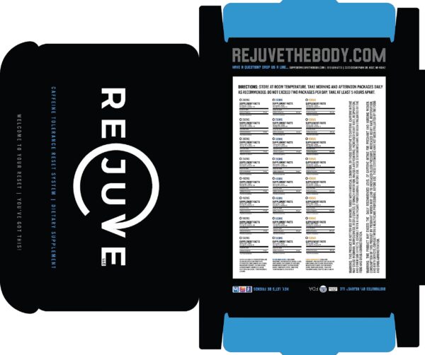 Suplementos REJUVE para resetear tolerancia a cafeína 28 días plan