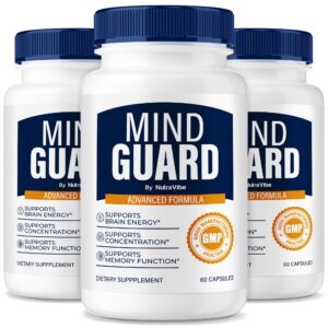 Paquete de 3 Mind Guard 180 cápsulas para memoria y concentración