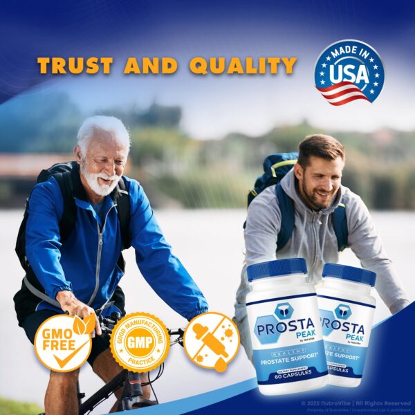 Cápsulas Prosta Peak NutraVibe con vitaminas y minerales esenciales