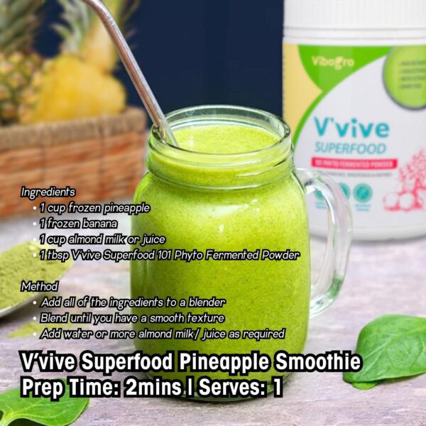 Cuchara con polvo superalimento V'vive VIBOGRO