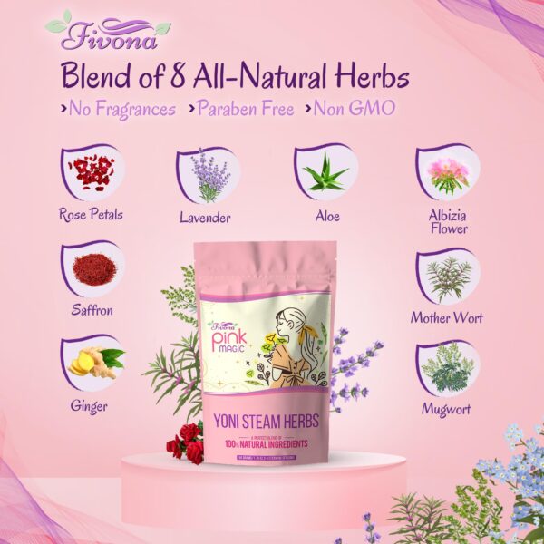 Detalle del asiento rosa para kit de vapor Yoni Fivona