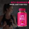 Gomitas NutraRize Lipo Bites en mano para mostrar tamaño