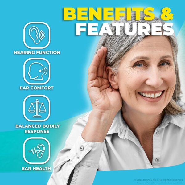 Etiqueta frontal suplemento auditivo Silence Complete NutraVibe