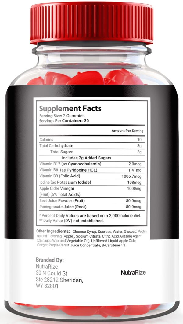 Frasco de gomitas Keto Titan ACV con fórmula avanzada