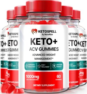 Keto Spell ACV Gomitas frasco y etiqueta