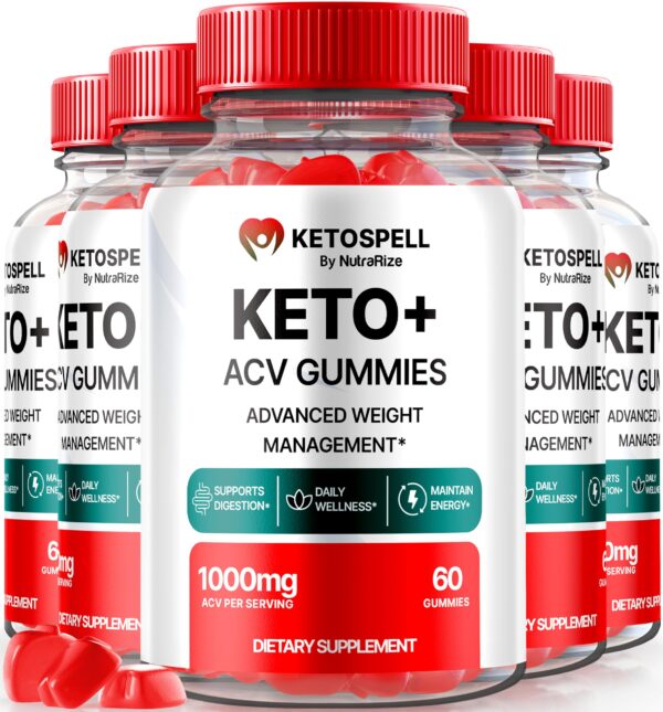 Keto Spell ACV Gomitas frasco y etiqueta