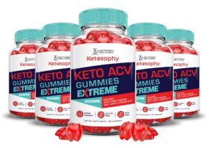 Ketosophy gomitas keto acv extremo 2000mg paquete de 5 frascos 300 gomitas