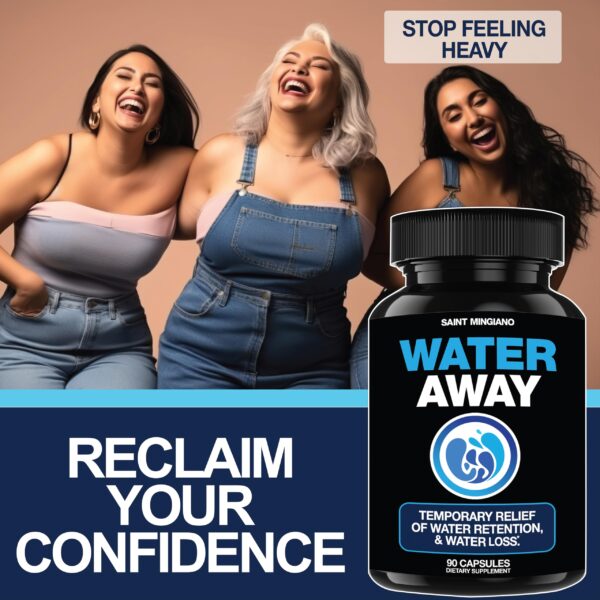Tabletas Water Away alivio rápido retención de agua tobillos y piernas