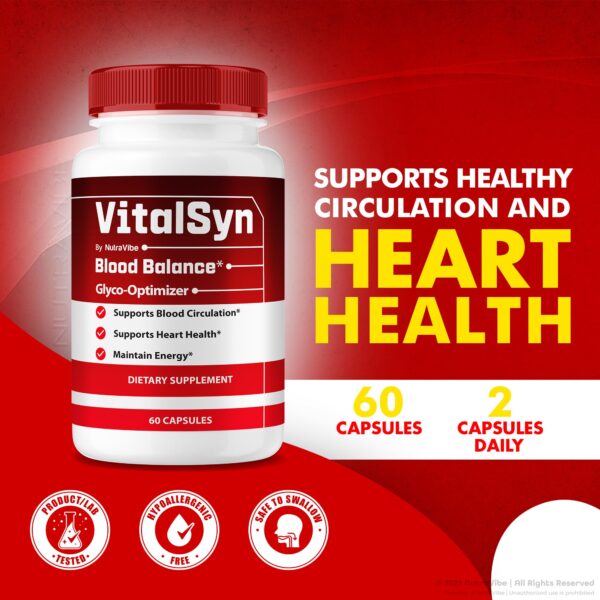 Frasco VitalSyn Blood Balance en mesa