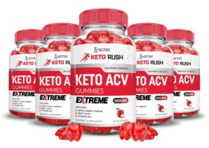 Paquete 5 Keto Rush Gomitas ACV manzana 2000mg 300 unidades