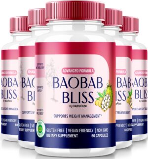 Paquete de cinco cápsulas Baobab Bliss para detox natural