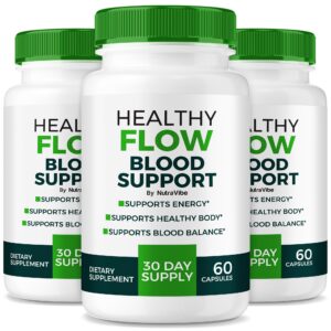 Frasco de Healthy Flow Blood Support con cápsulas