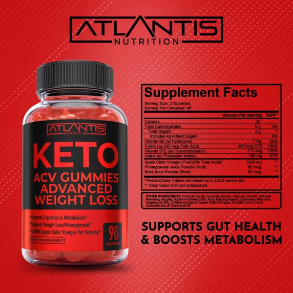 Frasco gomitas Keto ACV para metabolismo saludable