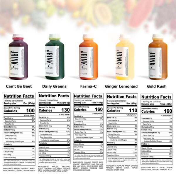 Jugos JRINK Purée 4 días para limpieza y nutrición