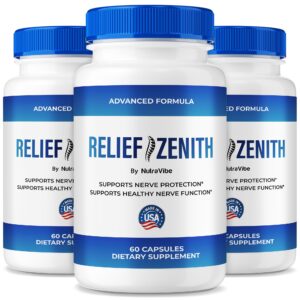 Paquete de 3 botellas suplemento Relief Zenith para nervios saludables