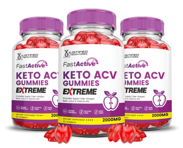 Fast Active Keto ACV gomitas paquete 3 vista frontal