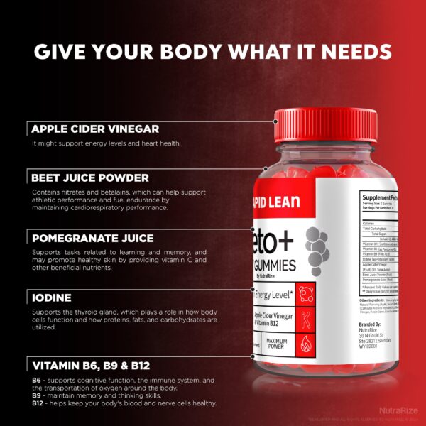 Suplemento keto Rapid Lean ACV Gummies para abdomen