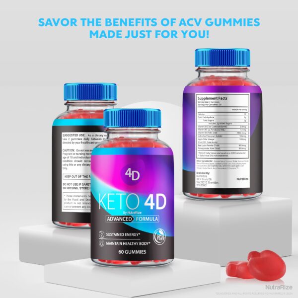 NutraRize paquete promocional gomitas Keto 4D 120 unidades