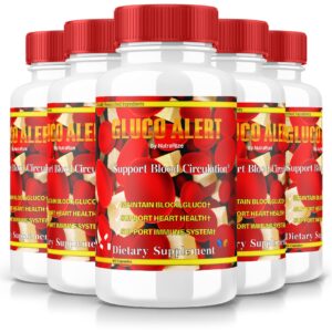 Paquete de 5 cápsulas Gluco Alert suplemento natural para salud