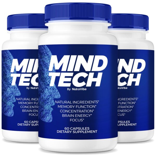 Paquete de 3 Mind Tech cápsulas para memoria y enfoque NutraVibe