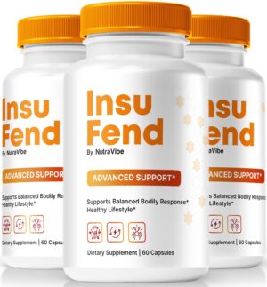Botella NutraVibe InsuFend cápsulas naturales 60 ct paquete 3