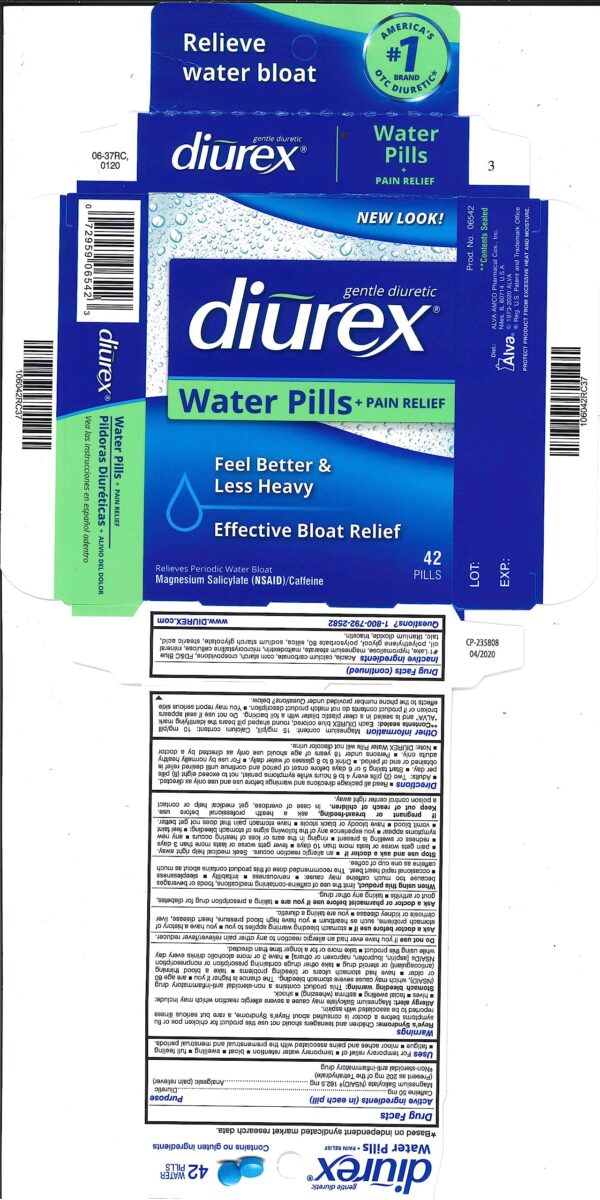 Detalle pastillas Diurex para eliminar inflamación y líquidos