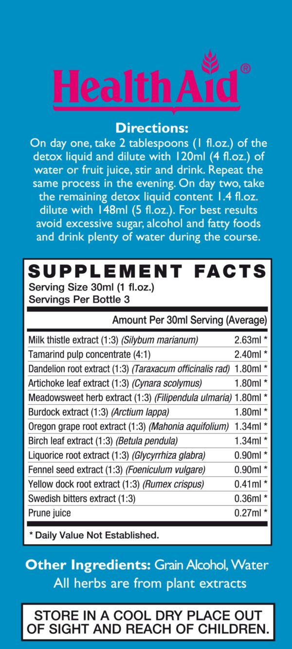 HealthAid suplemento detox herbal para limpieza y salud corporal