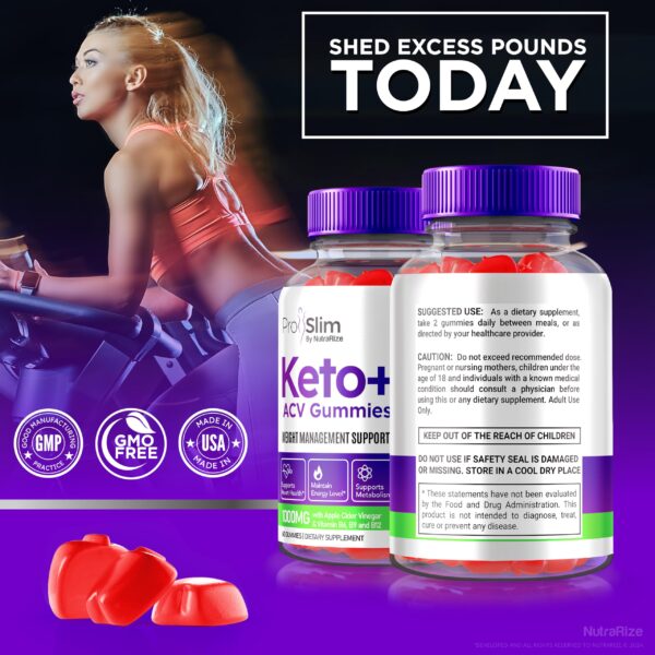 Vista superior las gomitas ProSlim Keto ACV para apoyo eficaz