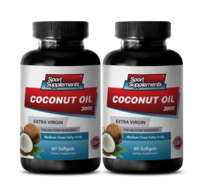 Aceite de coco virgen extra 3000mg 120 cápsulas blandas Sport Supplement