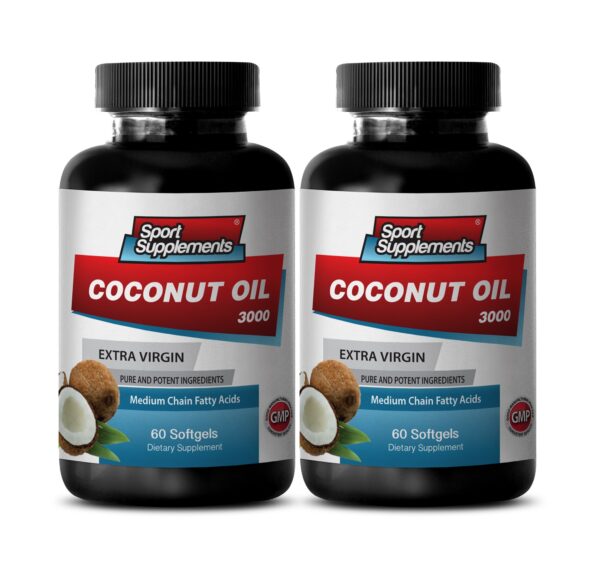 Aceite de coco virgen extra 3000mg 120 cápsulas blandas Sport Supplement