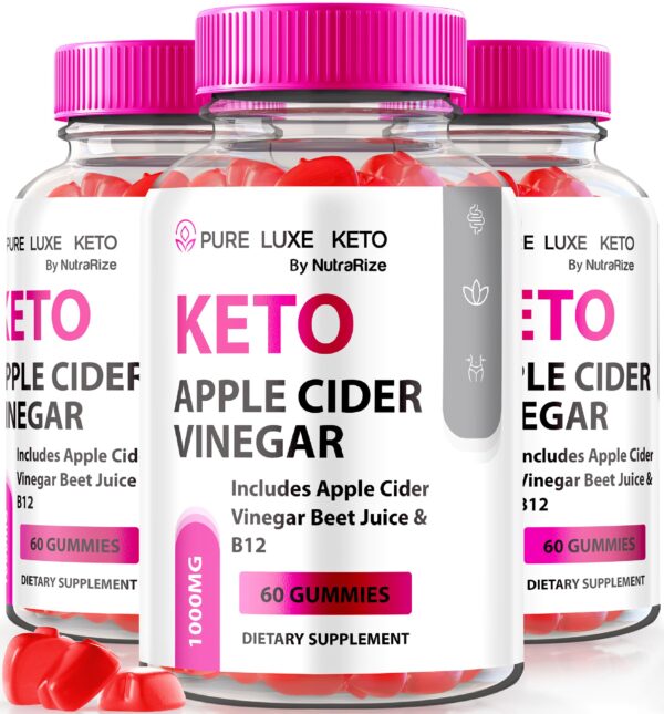 pure keto luxe acv gomitas paquete de tres frascos