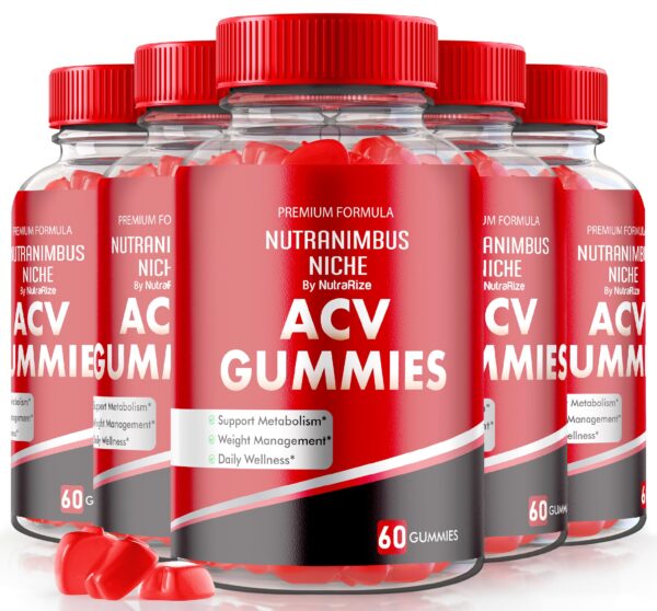 Paquete de 5 gomitas Nutranimbus Niche ACV para dieta keto