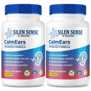 Frasco de SilenSense CalmEars con 120 cápsulas