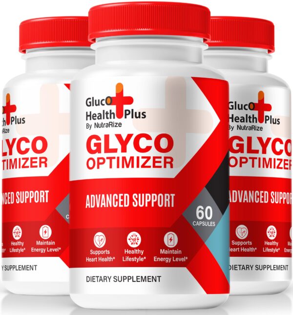 Frasco Gluco Health Plus NutraRize 180 cápsulas para salud y energía