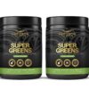 Polvo FREZZOR Super Greens UAF1000+ suplemento natural en frasco