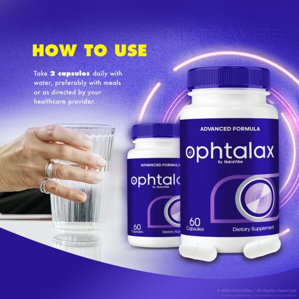 Etiqueta Ophtalax en frasco