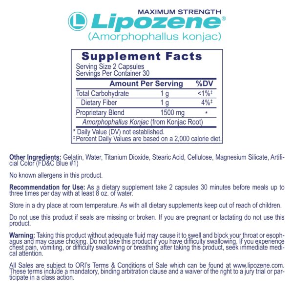 Etiqueta y envase de Lipozene