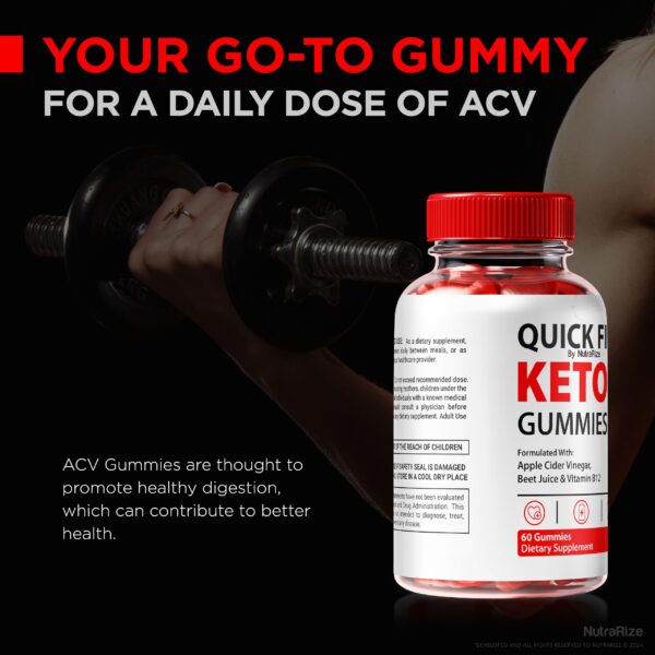 Gomitas QuickFire Keto ACV NutraRize detalle etiqueta