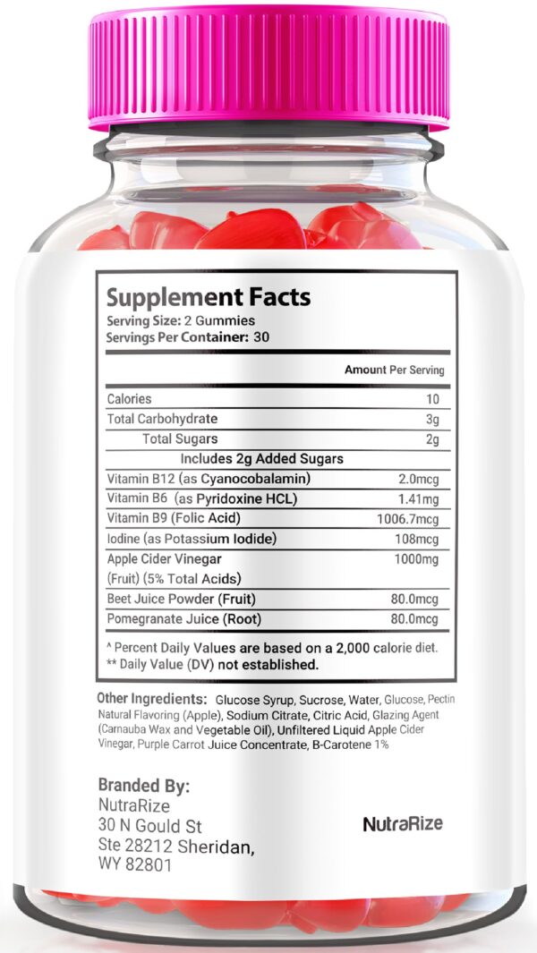 frasco gomitas pure keto luxe con vinagre de sidra manzana