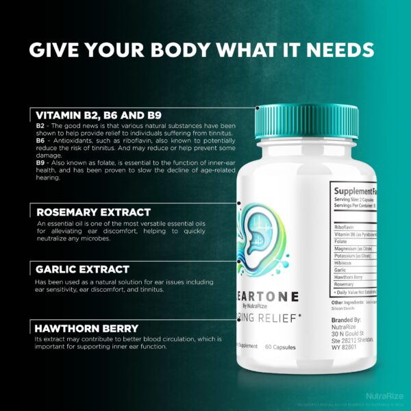 Capsulas NutraRize ClearTone para audición saludable y bienestar auditivo