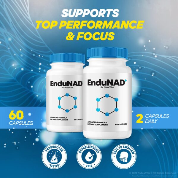 Etiqueta suplemento EnduNAD NutraVibe energía diaria