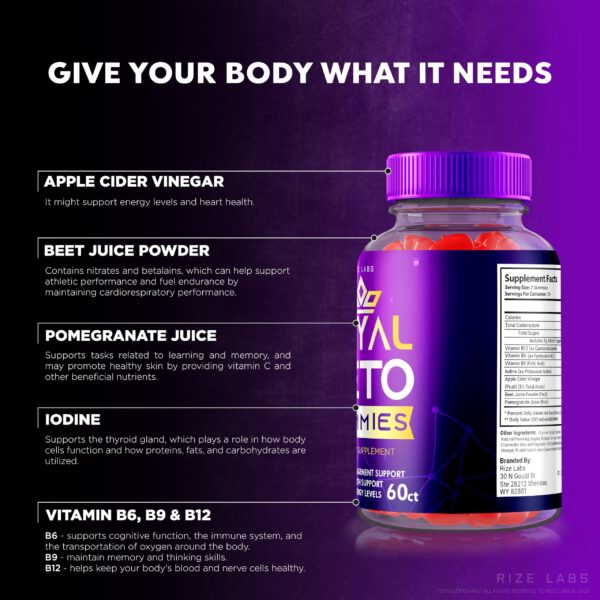 Gomitas Royal Keto ACV para dieta keto y salud digestiva