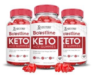Boostline Keto ACV Gummies frasco con gomitas veganas sabor vinagre de manzana