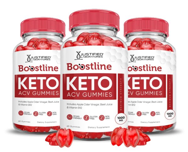 Boostline Keto ACV Gummies frasco con gomitas veganas sabor vinagre de manzana