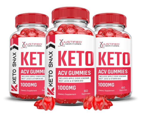 Paquete de 3 Keto Snax ACV 1000mg gomitas veganas