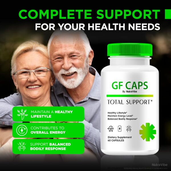 NutraVibe GF Caps caja con cápsulas para circulación saludable