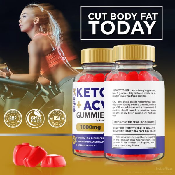 Frasco de gomitas KetoPeak 180 unidades para quemar grasa abdominal