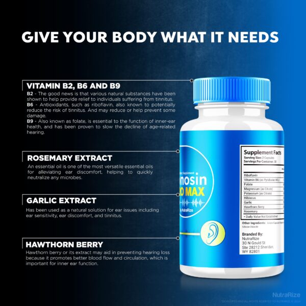 Suplemento auditivo Tonosin Pro Max con vitaminas y minerales